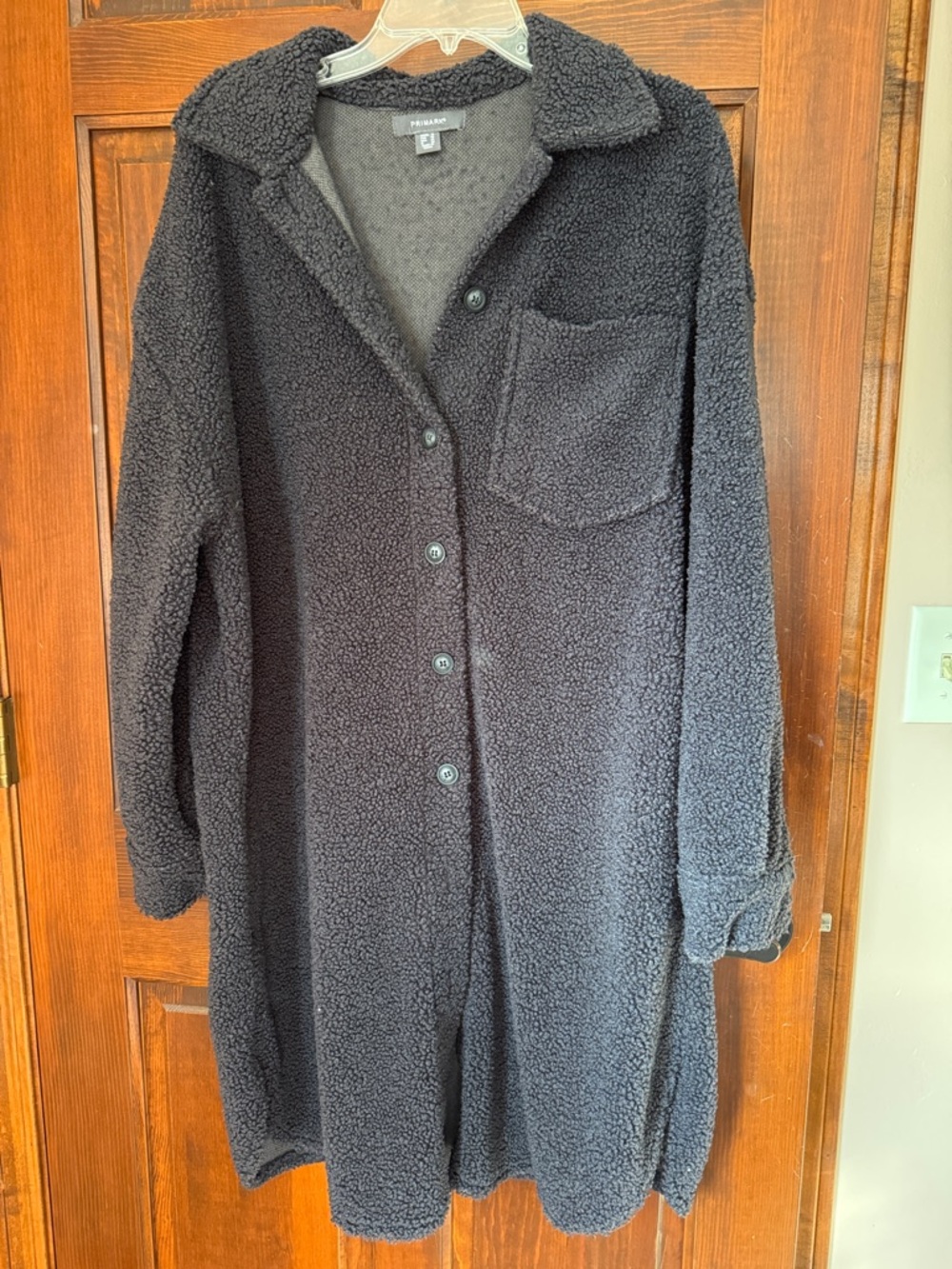 Primark Black Sherpa-Trim Knit shacket, jacket